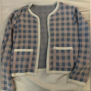 Cardigan jacket blue and pink
